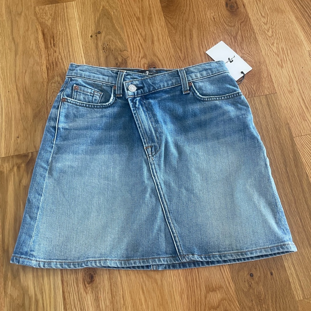 Mini 7 For All Mankind Blue Denim Skirt